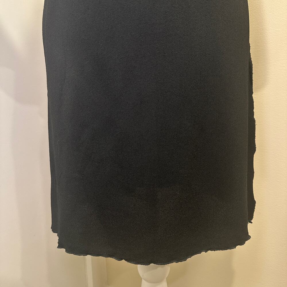 Zoie by Zoran VTG 80s Black Lettuce Trim Tunic Witchy Fairy Ren Faire Knight XS - Picture 7 of 10